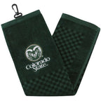 Team Golf Ncaa Colorado State Rams Embroidered Golf Towel Embroidered Golf Towel, Checkered Scrubber Design, Embroidered Logo