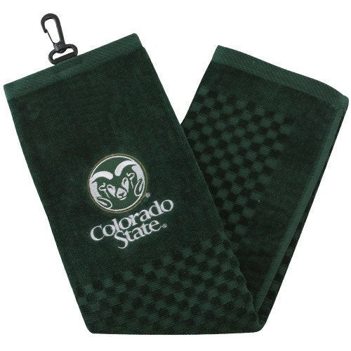 Team Golf Ncaa Colorado State Rams Embroidered Golf Towel Embroidered Golf Towel, Checkered Scrubber Design, Embroidered Logo