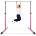 Safly Fun Gymnastics Bar For Kids Ages 3-15 For Home - Steady Steel Construction, Anti-Slip, Easy To Assemble, 3' To 5' Adjustab