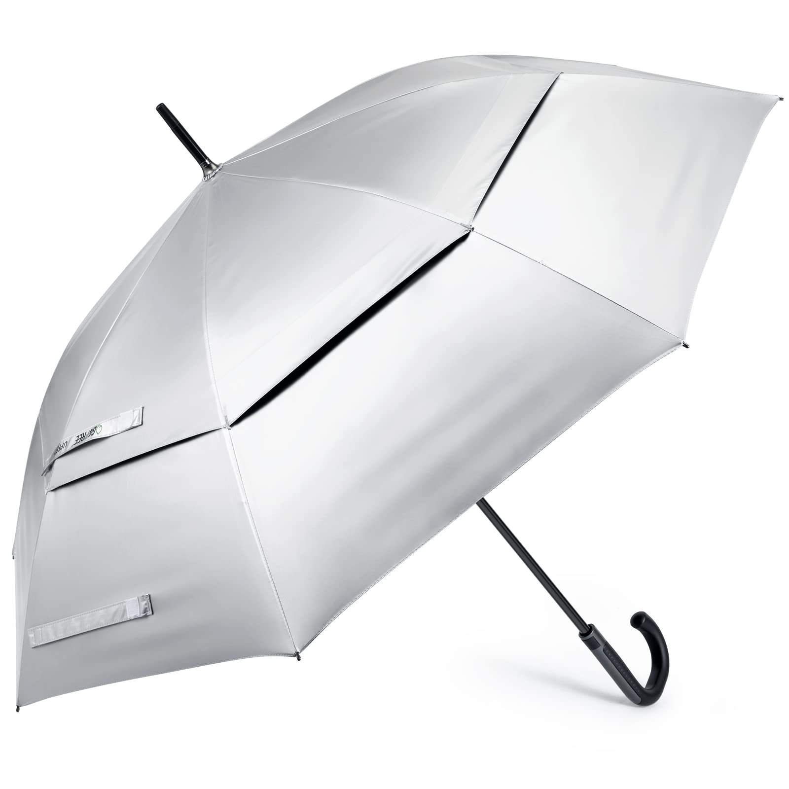 G4Free UPF 50+ 52 Inch UV Protection Umbrella, Automatic Open Hook Handle J Stick Golf Umbrellas for Rain, Sun & Wind Protection