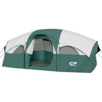 Campros Cp Tent-8-Person-Camping-Tents, Waterproof Windproof Family Tent, 5 Large Mesh Windows, Double Layer, Divided Curtain Fo