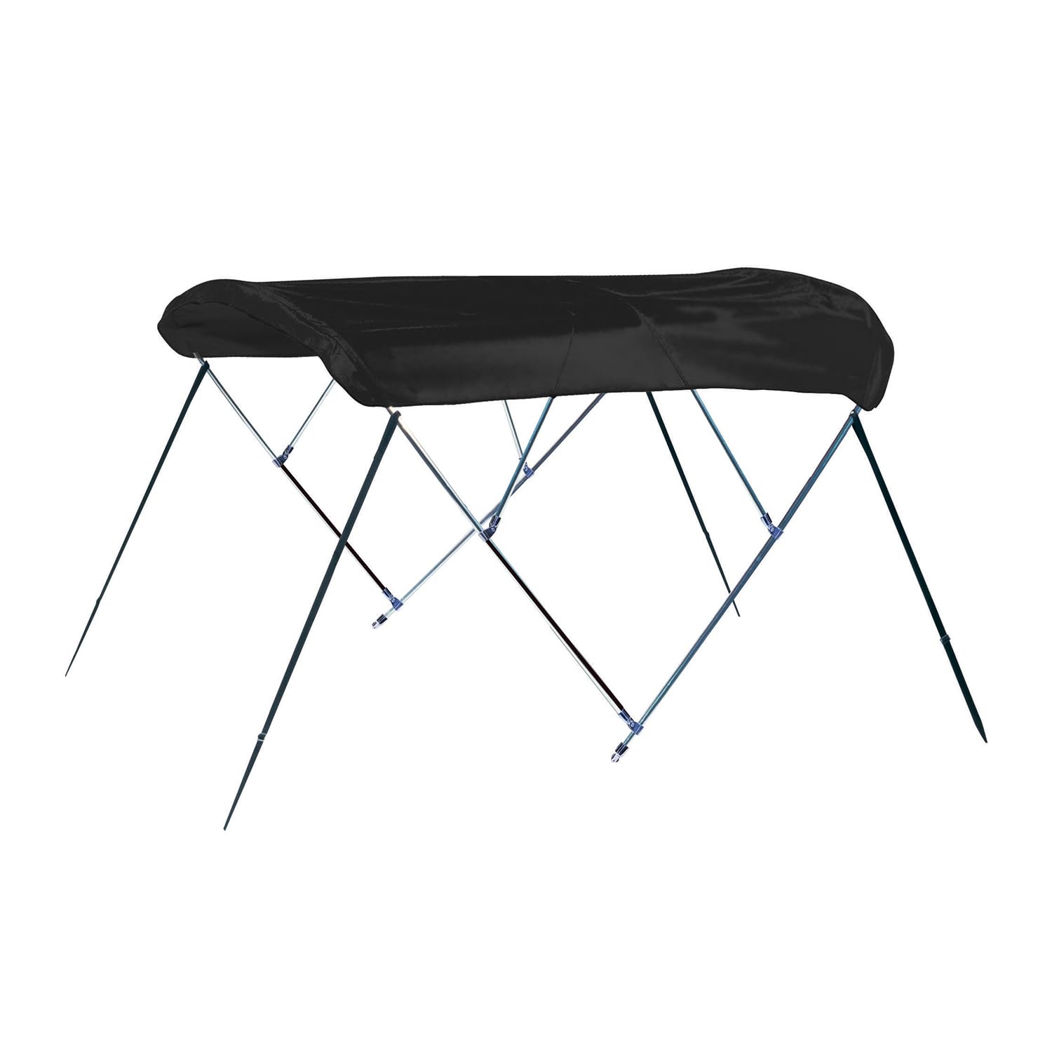 CARVER A5475TB-02 6L 3-Bow Round Tube Bimini Top Kit - 54 H, Fits 73-78 W, Jet Black