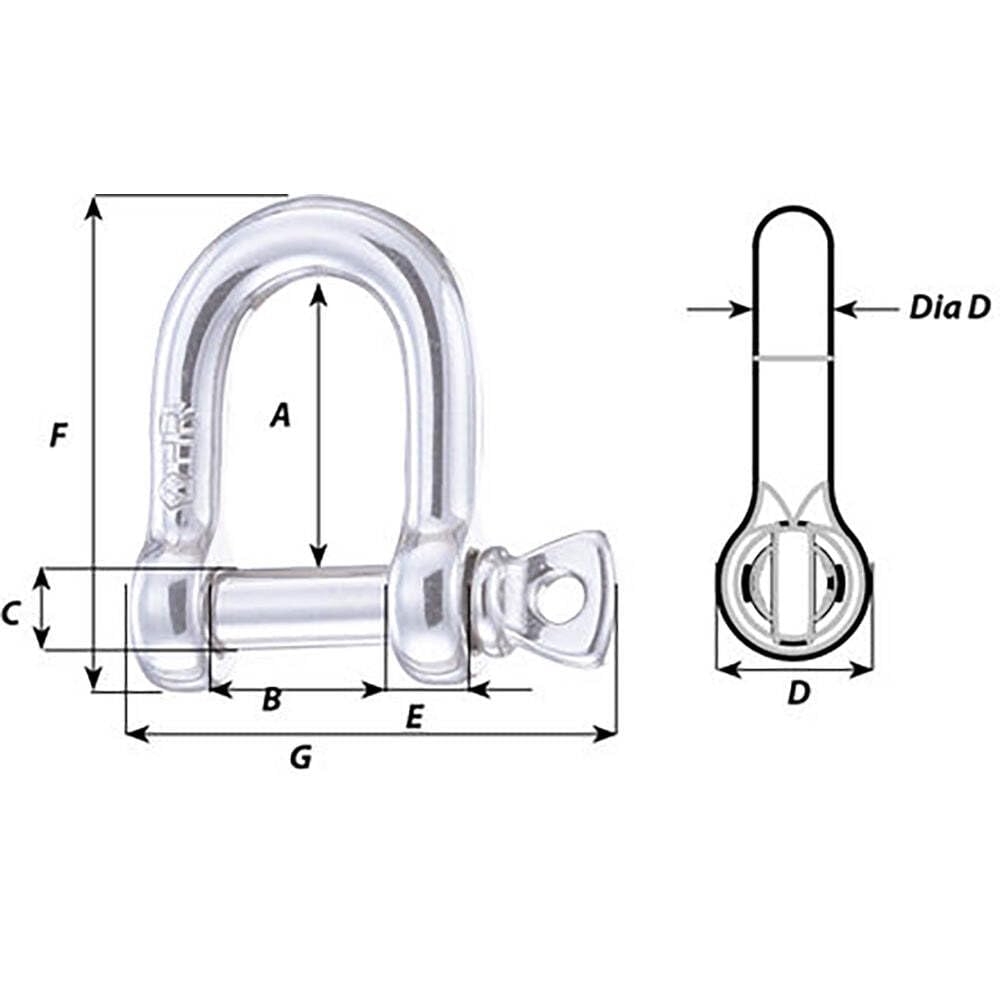 Wichard Hr D Shackle - Diameter 25/64''