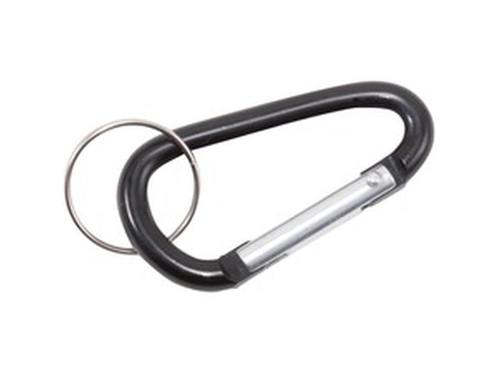 Advantus Carabiner Key Chains, Split Key Rings, Aluminum, Black, 10/Pack