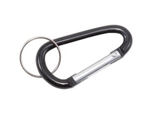 Advantus Carabiner Key Chains, Split Key Rings, Aluminum, Black, 10/Pack
