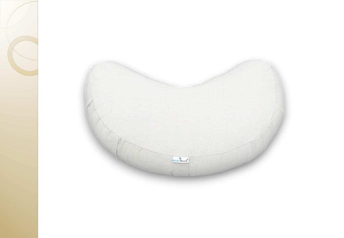 NutriBuck Large Crescent Zafu Meditation Cushion Filled with Buckwheat Hulls, This Unique Crescent Design Offers Optimal Comfort