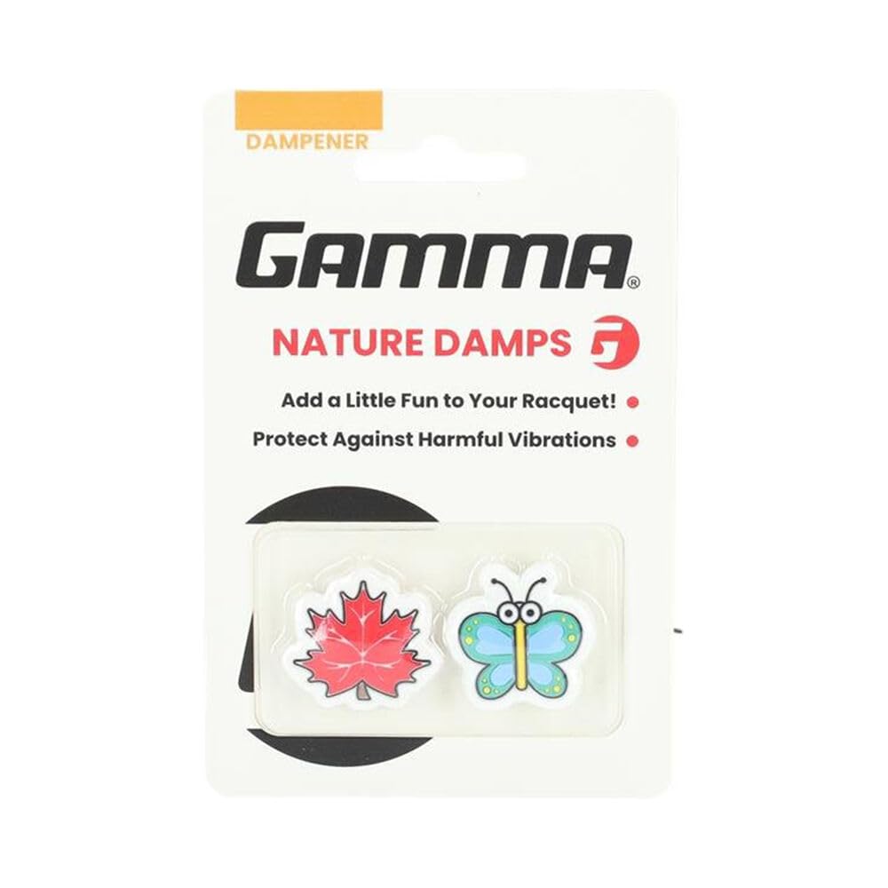 Gamma Nature Tennis Dampener - Maple Leaf & Butterfly - 2-Pack