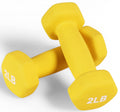 Fitvids Neoprene Dumbbell Hand Weights, Anti-Slip, Anti-Roll, Hex Shape Colorful, 2-Pound, Pair