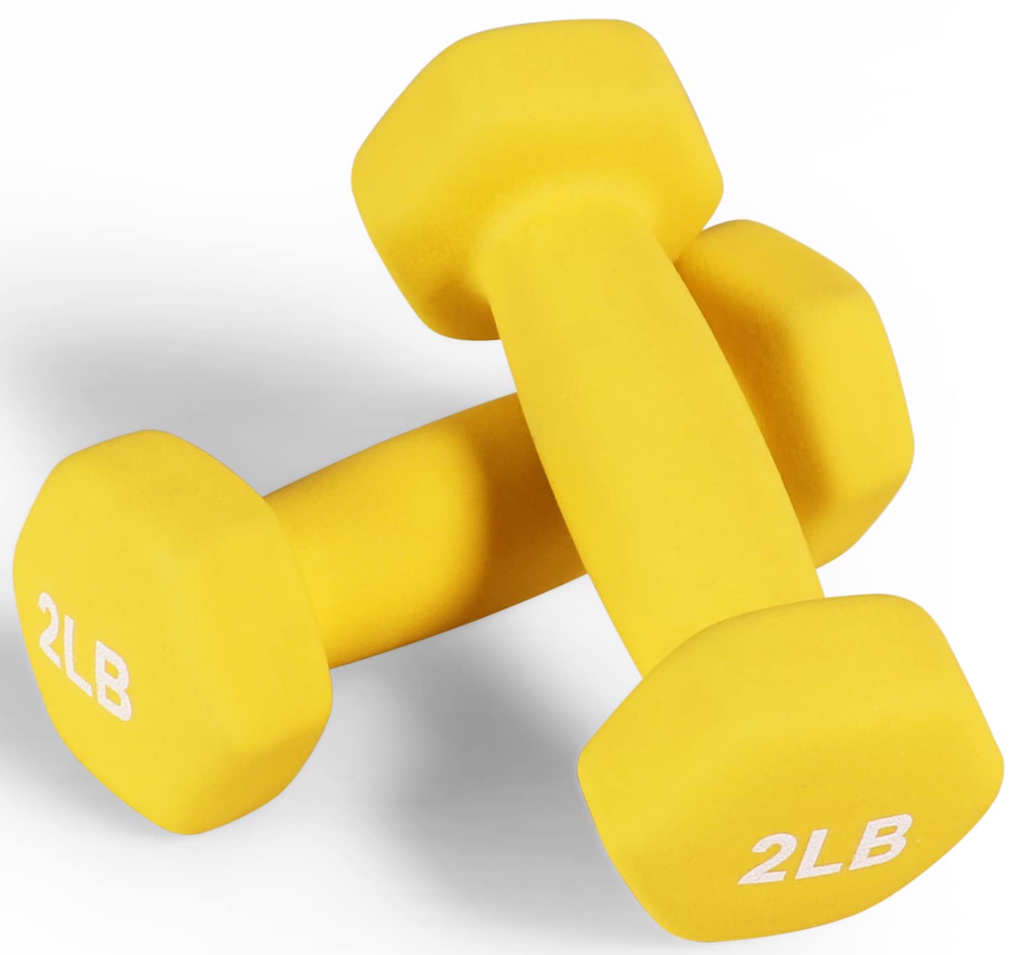 Fitvids Neoprene Dumbbell Hand Weights, Anti-Slip, Anti-Roll, Hex Shape Colorful, 2-Pound, Pair
