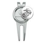 Graphics & More Marine Corps Usmc Black White Eagle Globe Anchor Logo Officially Licensed Golf Divot Repair Tool And Ball Marker