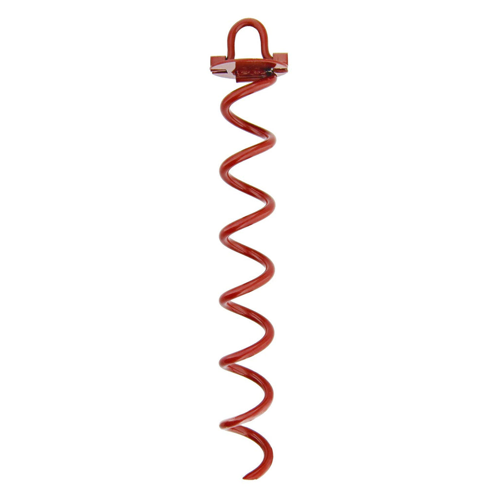 7Penn Ground Anchors Screw In 4 Pack - 16 Inch Red Spiral Dog Leash Ground Anchor Tie Down - Heavy Duty Rv Canopy Stakes For Hig