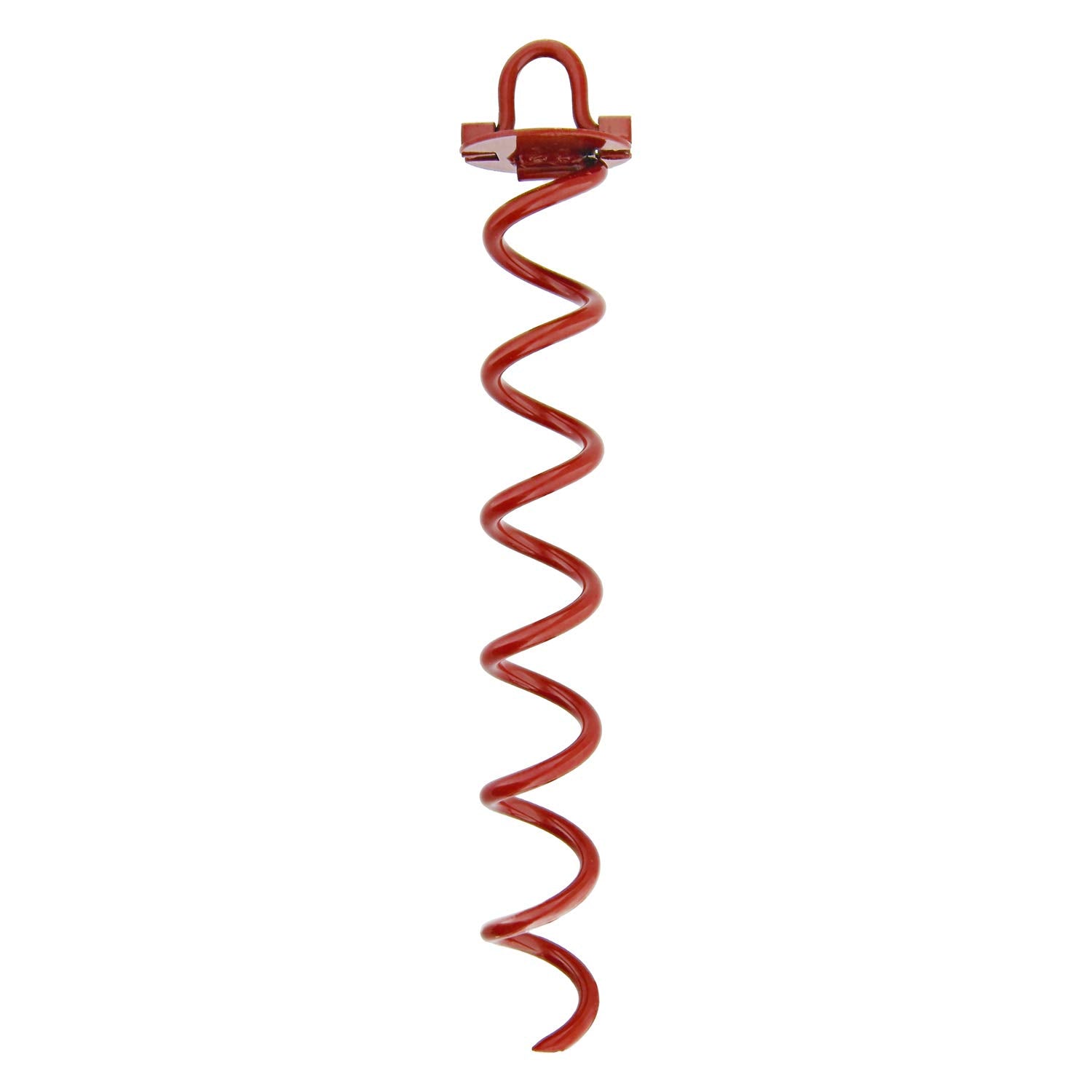 7Penn Ground Anchors Screw In 4 Pack - 16 Inch Red Spiral Dog Leash Ground Anchor Tie Down - Heavy Duty Rv Canopy Stakes For Hig