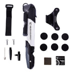 Velochampion Alloy 9 Mini Bicycle Pump With Gauge 120 Psi - Portable Bike Pump Includes Mount Kit, 6 Glueless Patches And Inflat