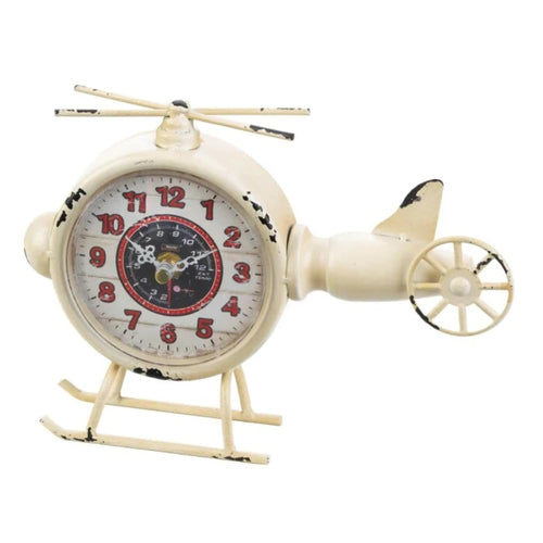 Accent Plus White Helicopter Desk Clock 9.5X2X7