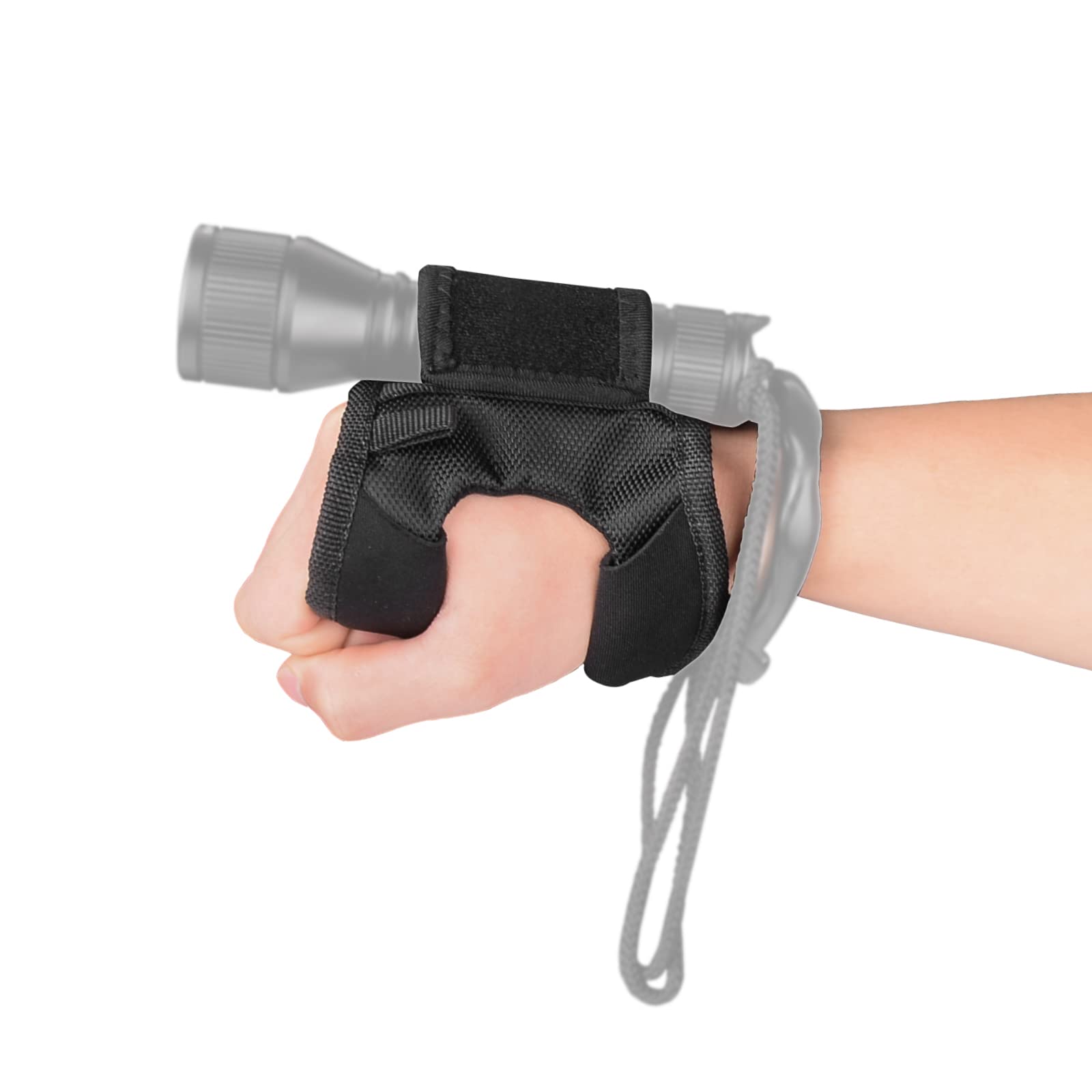 Orcatorch Diving Flashlight Glove Hands-Free Flashlight Holder Universal Adjustable Wrist Strap Scuba Dive Lights Accessories (N