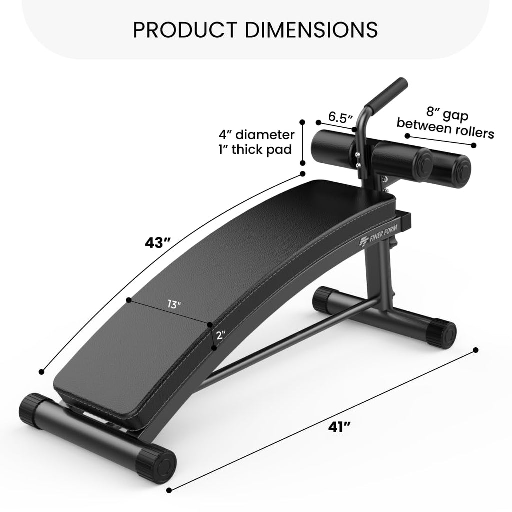 Finer Form Gym-Quality Sit Up Bench With Reverse Crunch Handle - Solid Ab Workout Equipment For Your Home Gym. More Effective Th