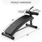 Finer Form Gym-Quality Sit Up Bench With Reverse Crunch Handle - Solid Ab Workout Equipment For Your Home Gym. More Effective Th