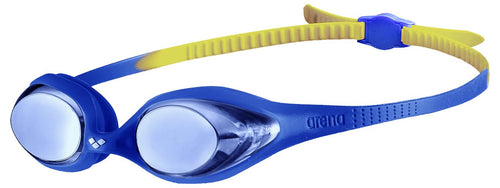 Arena Unisex Spider Junior Youth Swim Goggles For Boys And Girls, Blue  Blue  Yellow, Mirror Lens