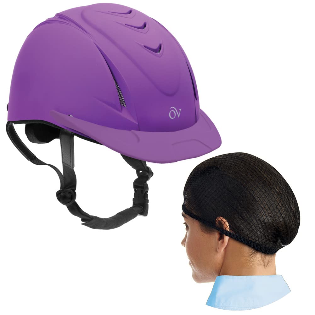 Ovation Deluxe Schooler Purple Xxs/Xs Helmet With Deluxe Pk/2 Black One Size Hair Net