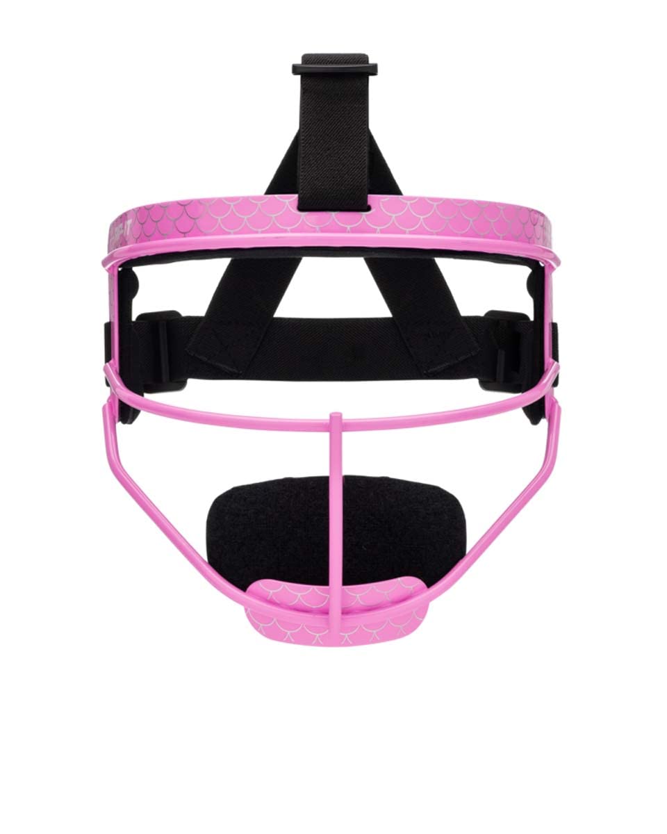 Rip-It Emma Collection Girls Softball Fielders Mask With Mermaid Pattern (Gumball Pink) - Lightweight Secure Fit Provides Maximu