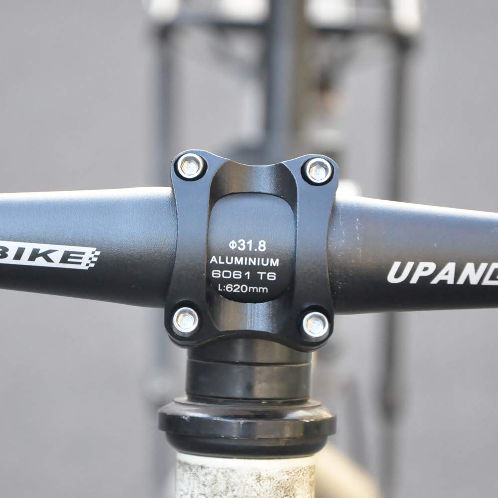 Upanbike Bike Stem 25.4Mm 28.6Mm Aluminum Alloy Short Stem For Mountain Bike Road Bicycle Mtb Bmx(Black)
