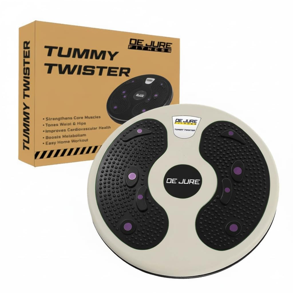 De Jure Fitness Tummy Twister & Abs Trimmer | Exercise Roller & Waist Shaper for Men & Women | NonSlip Home Workout Equipment f