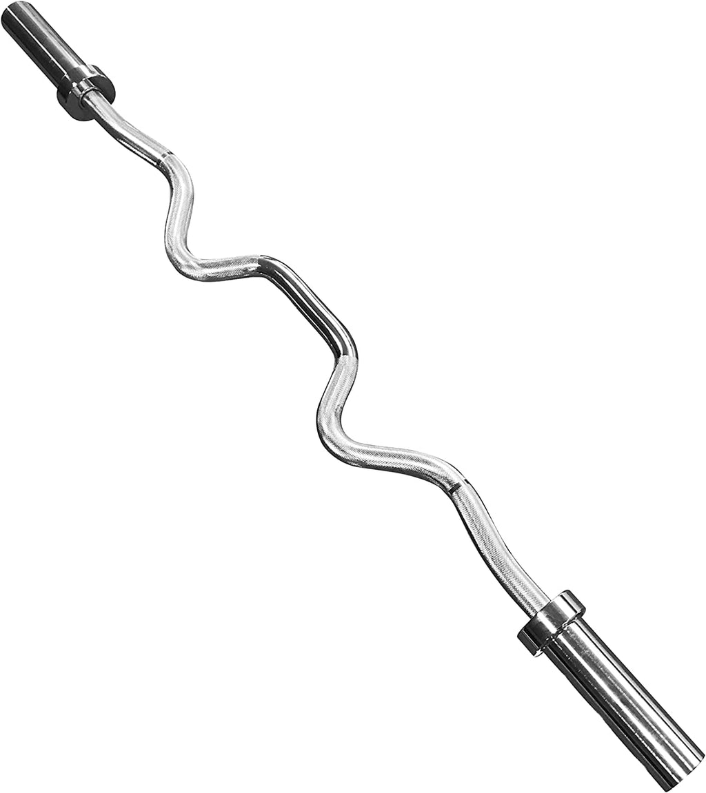 Cap Barbell Solid Olympic Super Curl Bar, Bronze Bushings, Chrome, 48 Inches