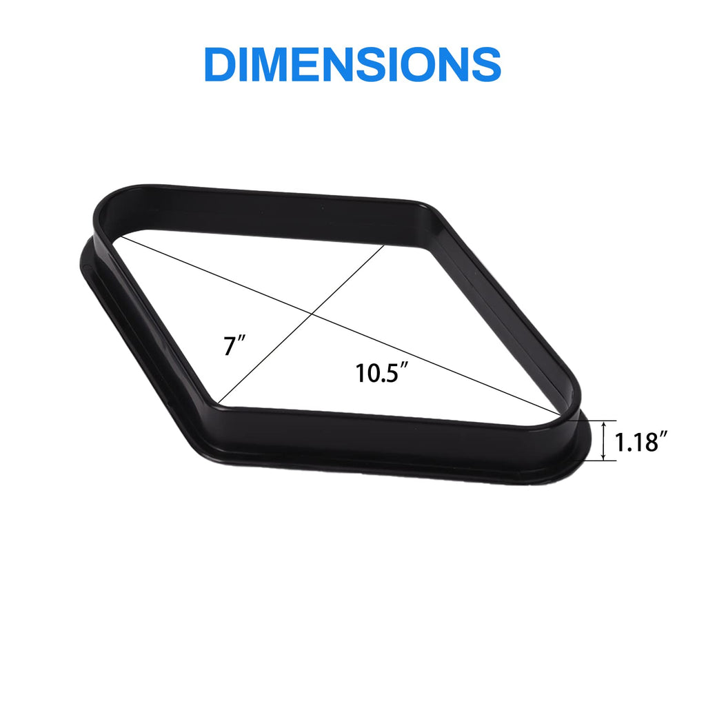 Gse Black Plastic Billiard Pool Ball 8-Ball Triangle Racks / 9-Ball Diamond Pool Ball Racks Fit Standard 2-1/4'' Billiard Pool B