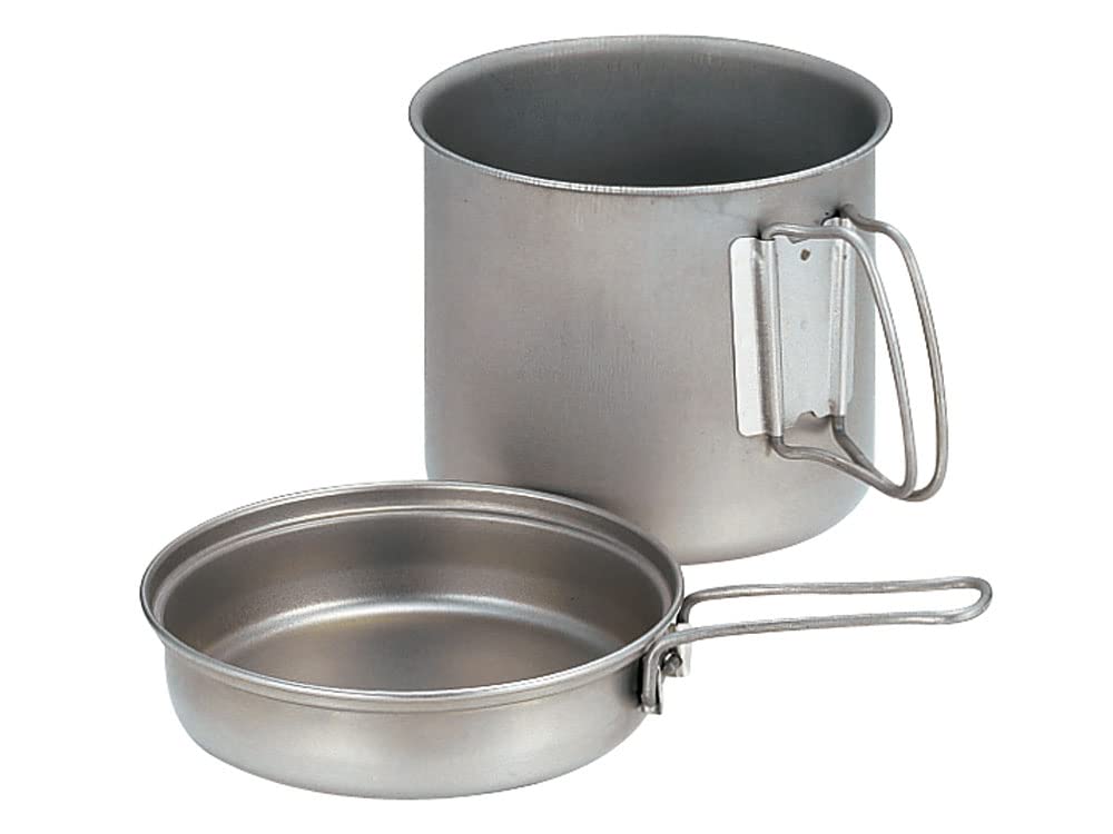 Snow Peak Trek Series Backpacking/Camping Cookware Sets, Trek 1400 Pot & Pan, 47.3 Fl Oz