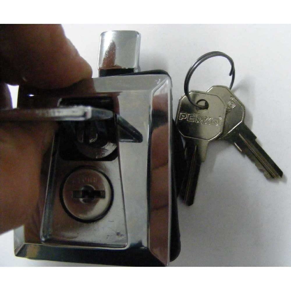 Perko 0921Dp0Chr Flush Lock & Latch With 2 Keys, Chrome