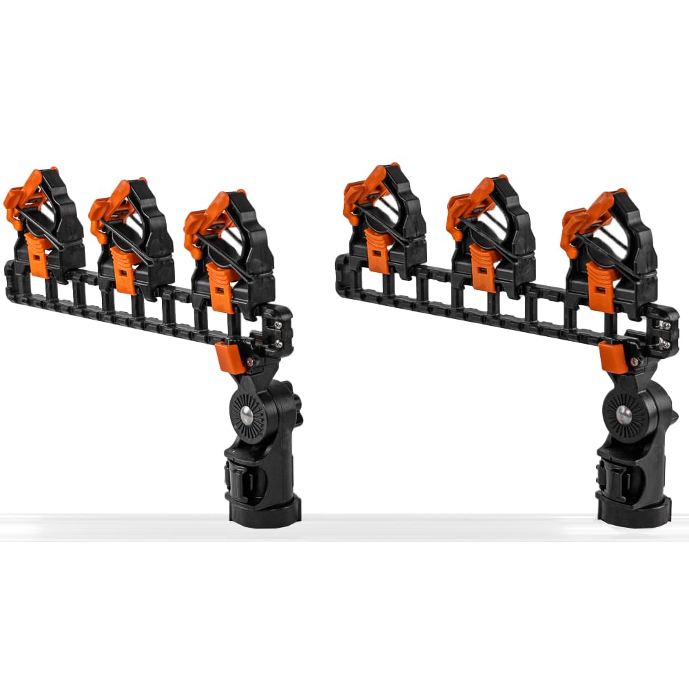 YakAttack SideStage Pro Rod Rack for Kayak Fishing - Set of 2 | Horizontal Fishing Rod Holder with LockNLoad Mount & ClickTrac R