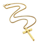 Iefshiny Stainless Steel Cross Pendant Necklaces For Men Pendant Chain 20 Inch Gold Religious Gifts For Women Men