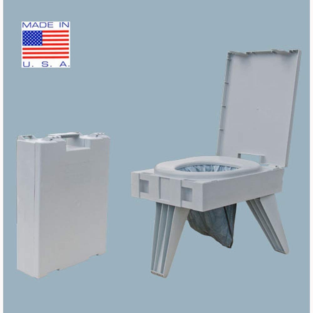Go Anywhere Complete Portable Camping Toilet - For Camping, Hunting, Fishing And More - Comes With 3 Bonus Toilet Kits (Waste Ba