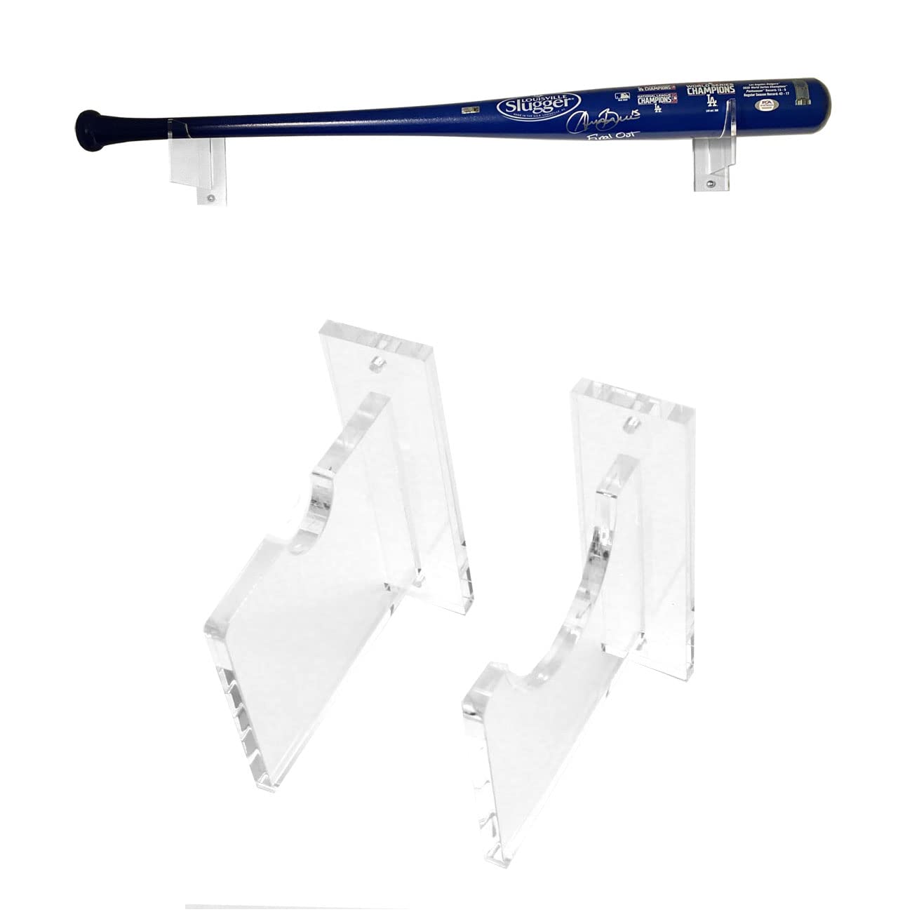 Top Stage Clear Baseball Bat Display Wall Mount Horizontal Rack Softball Bat Hanger, 4.5 X 4.5 Inches, No Case Cover, For Game R