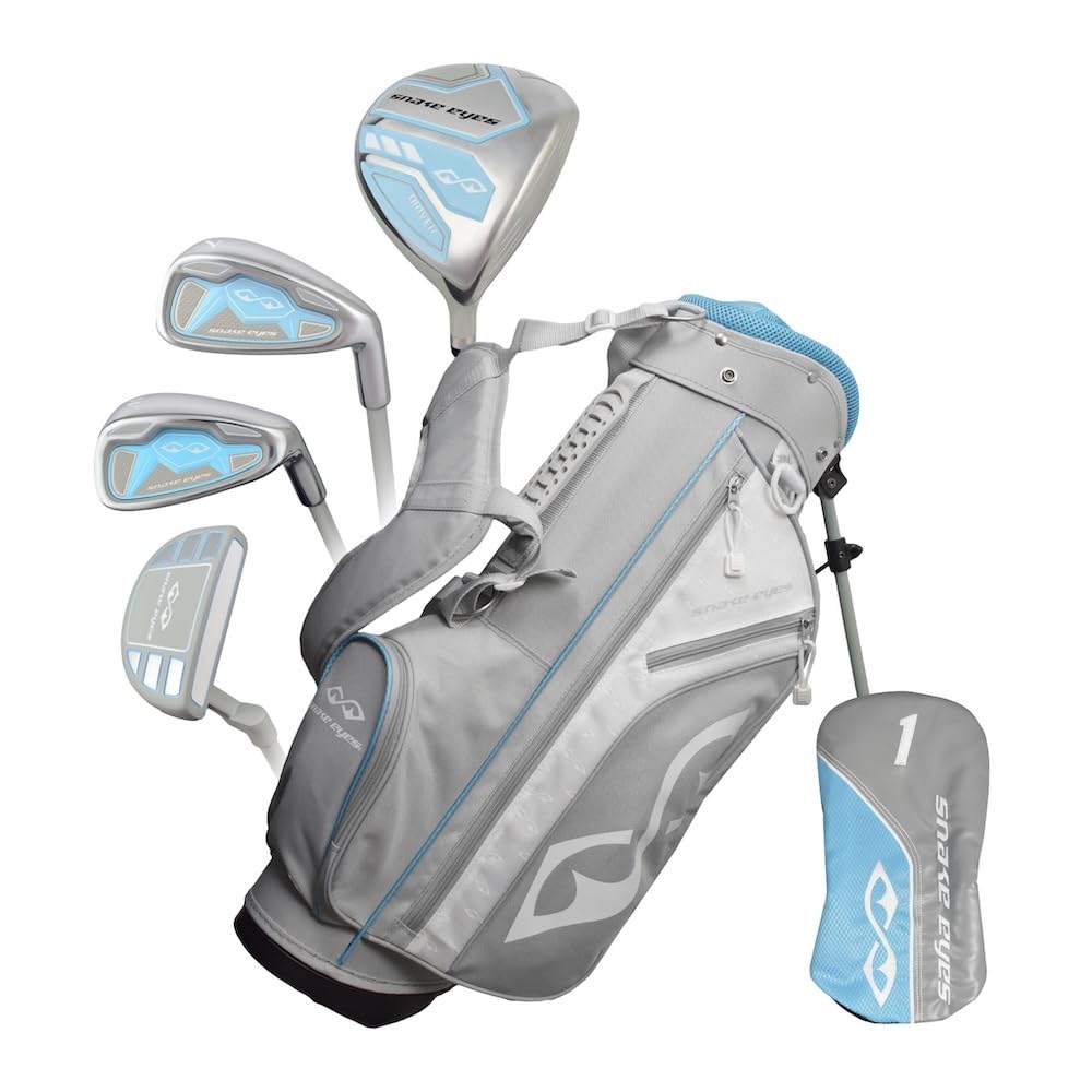 Snake Eyes Golf Junior Set with Bag, Right Hand, Girls Gray/Light Blue, Ages 6-8