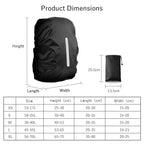 Lama 2Pcs Waterproof Rain Cover For Backpack, Reflective Rainproof Protector For Anti-Dust And Anti-Theft S 18L-25L Black