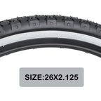 Mohegia Bike Tire,26'' X 2.125'' Folding Beach Cruiser Bicycle Replacement Tires/White Side Wall