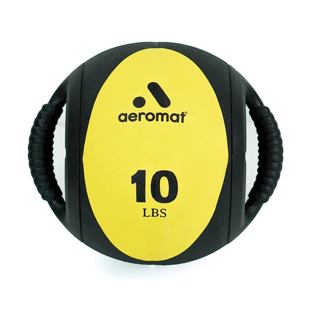 Aeromat Dual Grip Power Medicine Ball, 9Cm/10-Pound, Black/Yellow