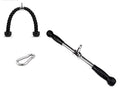 Fitness Gali Tricep Rope & Straight Bar Cable Attachment Combo For Gym  Heavy Duty Pulley System Handle With Carabiner Clip For