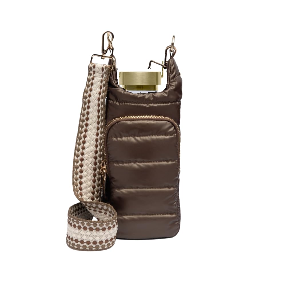 Wanderfull Original Hydrobag | Quilted Water Bottle Holder With Strap | Tote Bottle Carrier Crossbody Bag With Pockets | Carry 3