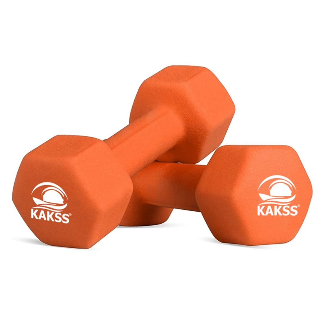 Kakss Neoprene Dumbbells sets for Gym Exercise (Proudly Made in India) (3KG ORANGE PAIR)