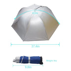 Bocampty Umbrella Hat, 37 Inch Fishing Umbrella Hat Hands Free Foldable Uv Protection Umbrella Cap Adjustable Headwear For Fishi