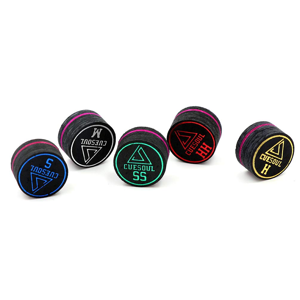 Cuesoul 5Pcs 14Mm Cue Tips Mix Hardness S,M,H,S,Ss For Billiard Pool Cue And Snooker Cue