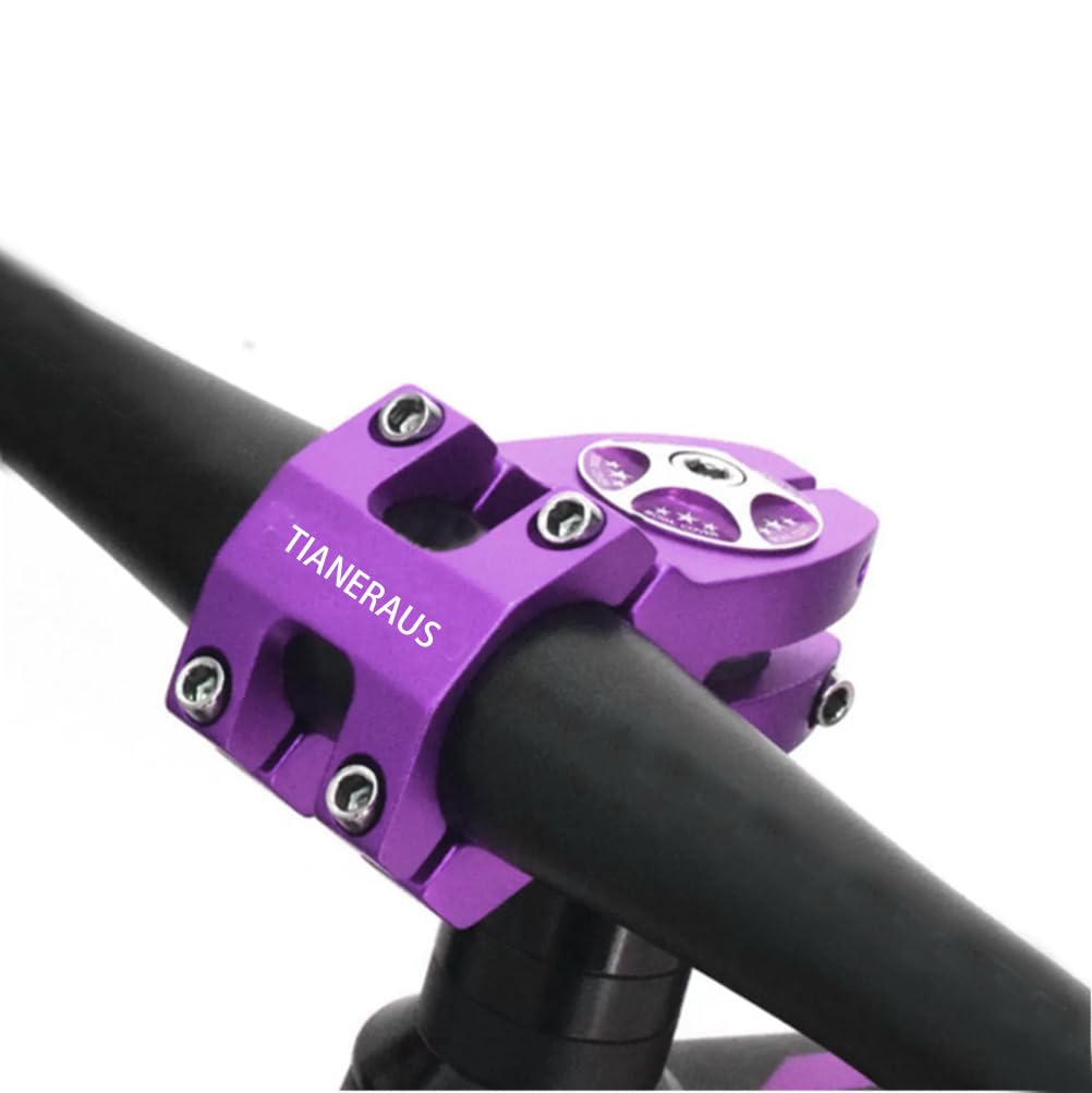 Tianeraus Bike Stem 45Mm Short Bicycle Stem Handlebar Riser Extender For Road Bike, Mountain Bike, Mtb, Bmx, Cycling (Purple)