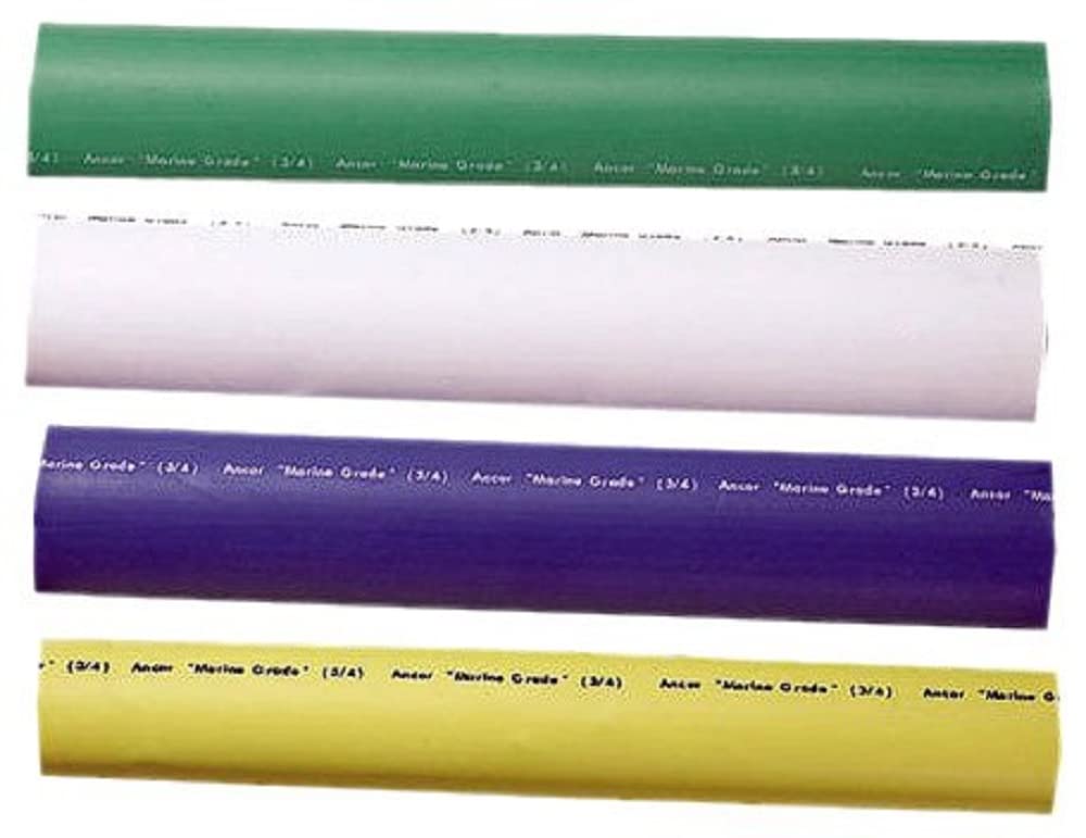 Ancor 306503 Marine Grade Electrical Adhesive Lined Heat Shrink Tubing Kit (3/4-Inch Diameter, 3-Inches Long, Assorted Colors, 4