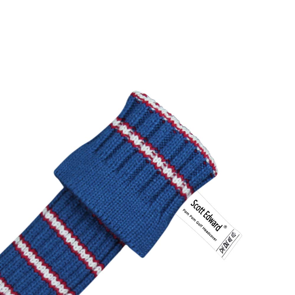 Scott Edward Knit Hybrid Golf Club Covers Fits Hybrids/Ut Classical Fine Stripes With Long Neck Funny And Fresh Colors (Blue Red