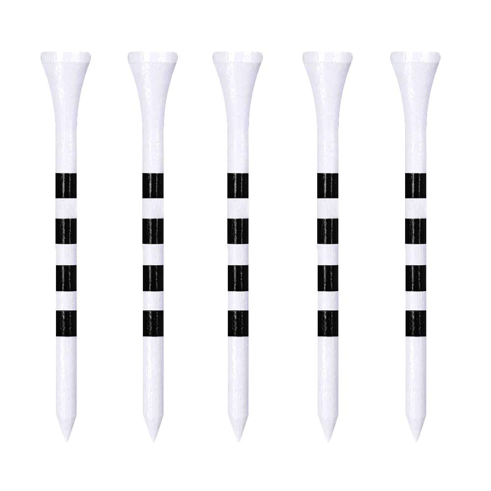 Zivisk Wooden Golf Tees 2-3/4 Inch 100 Count, 2.75'' Long Golf Wood Bamboo Tees(White,70Mm)