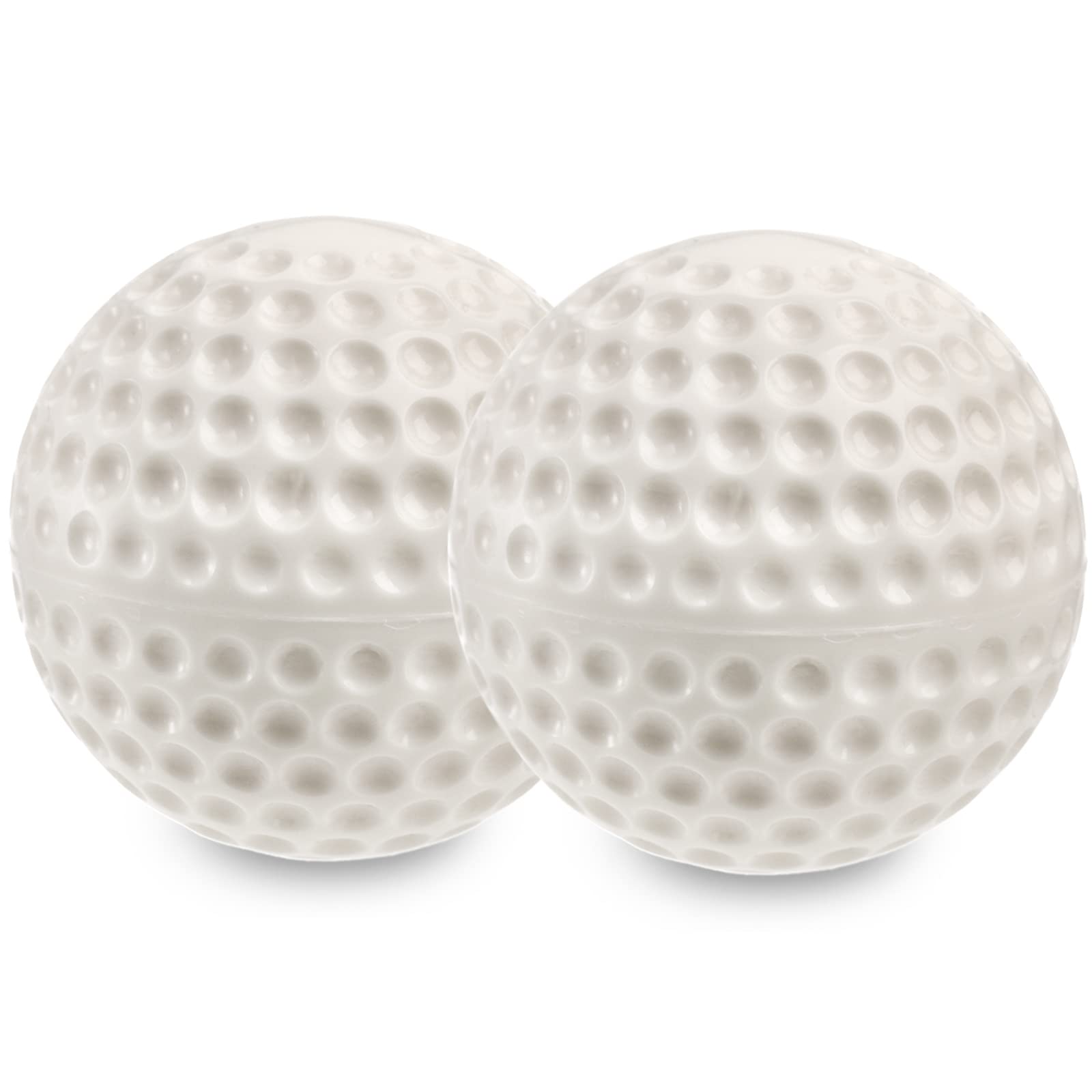 Tebery 12 Pack White Dimpled Baseballs, 9-Inch Pitching Machine Baseballs For Hand-Eye Coordination, Hitting And Fielding Practi