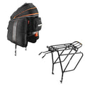 Ibera PakRak Touring Bicycle Seatpost/Disc/Non/Disc Rack and Quick Release Bag (Disc Brake Rack + Trunk Bag with Expandable Pann