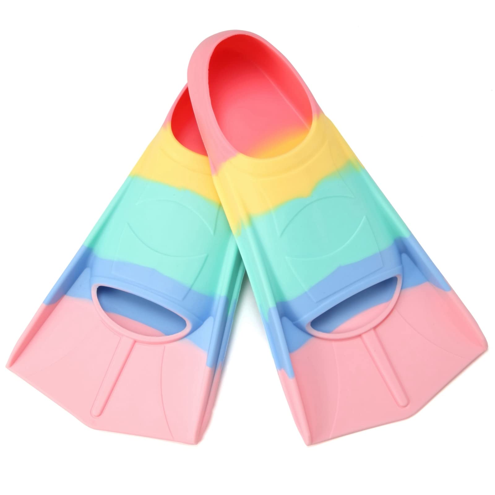 Foyinbet Kids Swim Fins,Kids Flippers Short Youth Swimming Fins For Lap Swimming Training For Children Girls Boys Beginners Smal